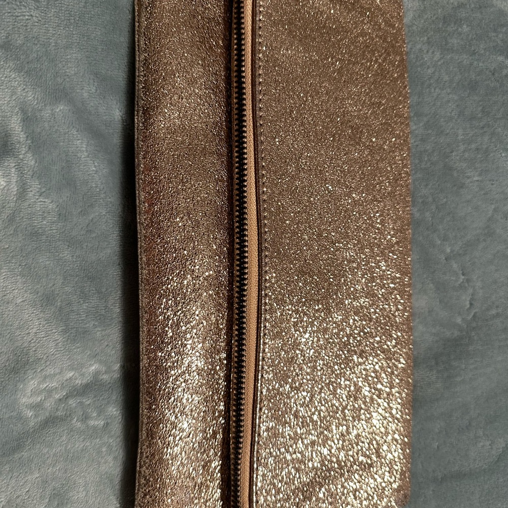 Sole Society Rose Gold Glittery Clutch from Nordstroms